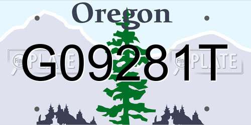 G09281T Oregon License Plate