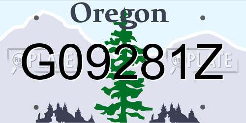 G09281Z Oregon License Plate