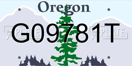 G09781T Oregon License Plate