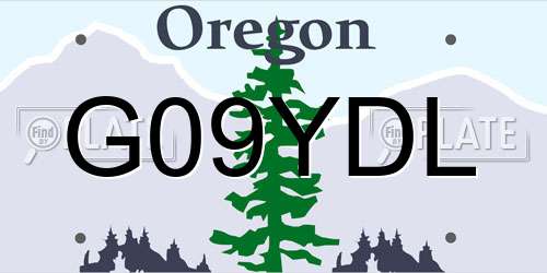 G09YDL Oregon License Plate