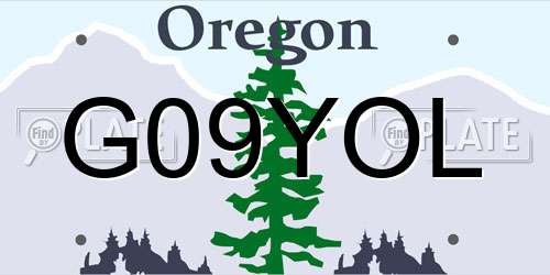 G09YOL Oregon License Plate