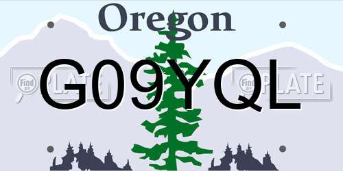 G09YQL Oregon License Plate