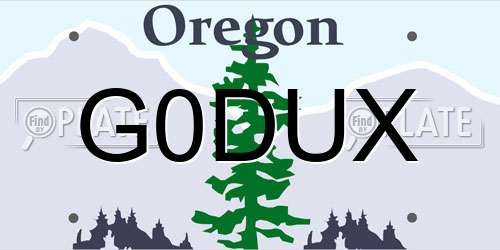 G0DUX Oregon License Plate