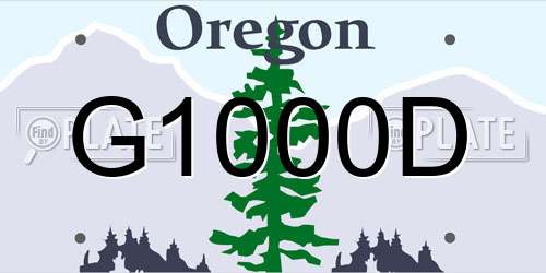G1000D Oregon License Plate