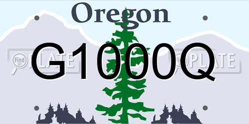 G1000Q Oregon License Plate