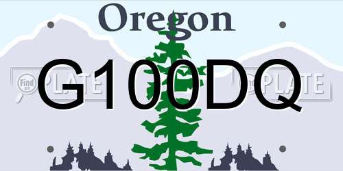 G100DQ Oregon License Plate