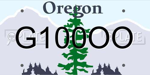 G100OO Oregon License Plate