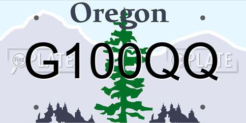 G100QQ Oregon License Plate