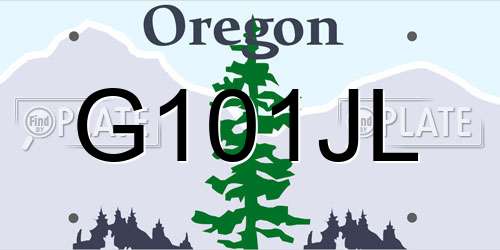 G101JL Oregon License Plate