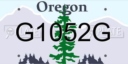G1052G Oregon License Plate