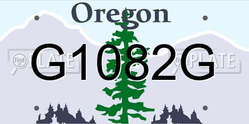 G1082G Oregon License Plate
