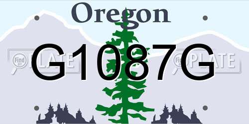 G1087G Oregon License Plate