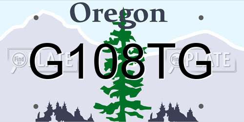 G108TG Oregon License Plate