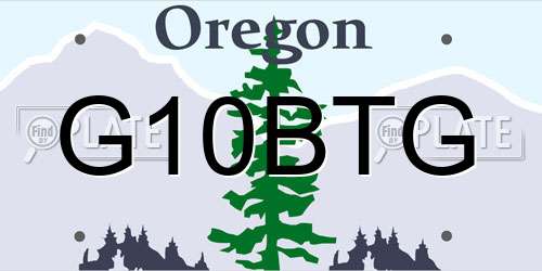 G10BTG Oregon License Plate