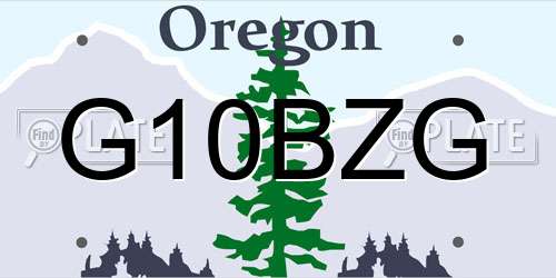 G10BZG Oregon License Plate