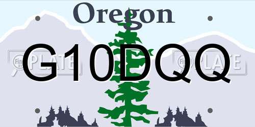 G10DQQ Oregon License Plate