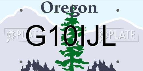 G10IJL Oregon License Plate