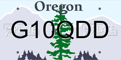 G10QDD Oregon License Plate