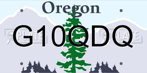 G10QDQ Oregon License Plate