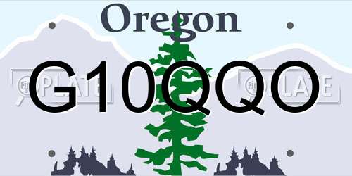 G10QQO Oregon License Plate