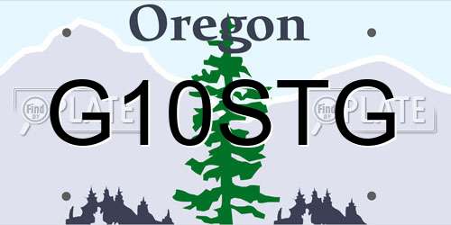 G10STG Oregon License Plate