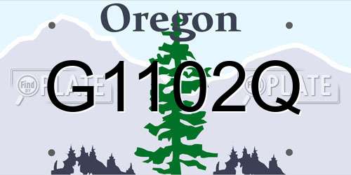 G1102Q Oregon License Plate