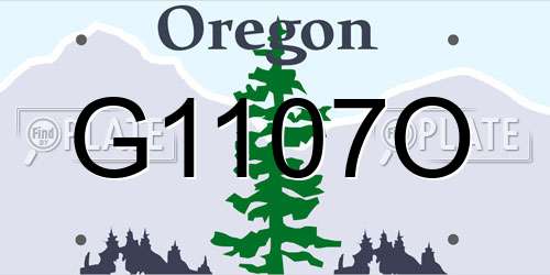 G1107O Oregon License Plate