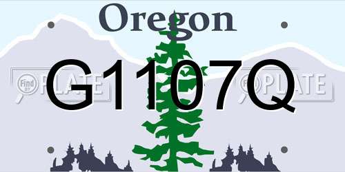 G1107Q Oregon License Plate
