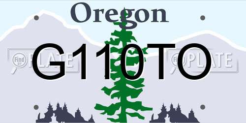 G110TO Oregon License Plate