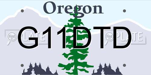 G11DTD Oregon License Plate