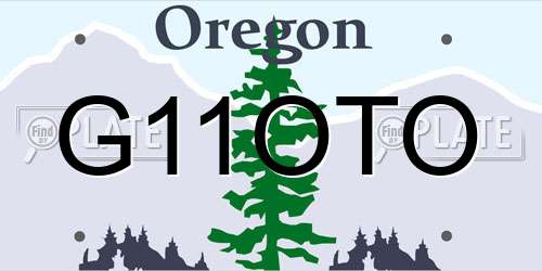 G11OTO Oregon License Plate