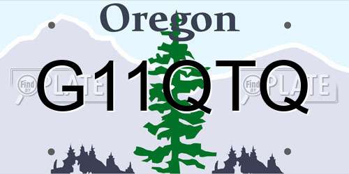 G11QTQ Oregon License Plate
