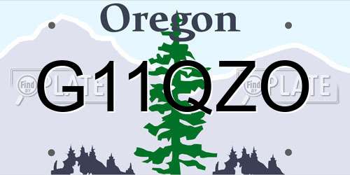 G11QZO Oregon License Plate