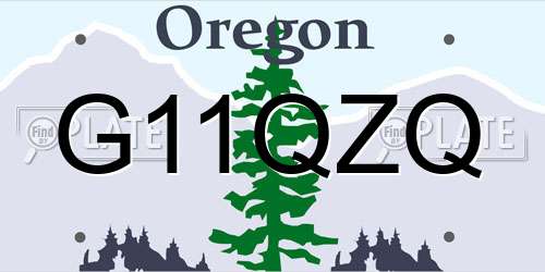 G11QZQ Oregon License Plate