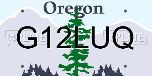 G12LUQ Oregon License Plate