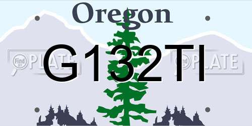 G132TI Oregon License Plate