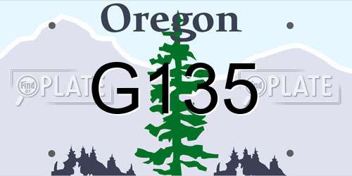 G135 Oregon License Plate