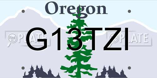 G13TZI Oregon License Plate