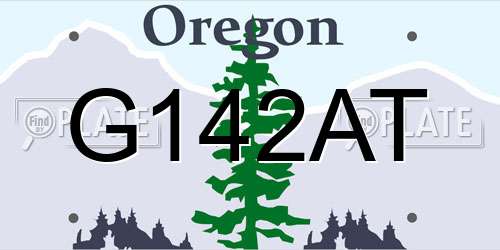G142AT Oregon License Plate