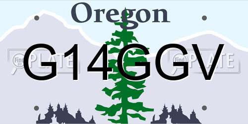 G14GGV Oregon License Plate
