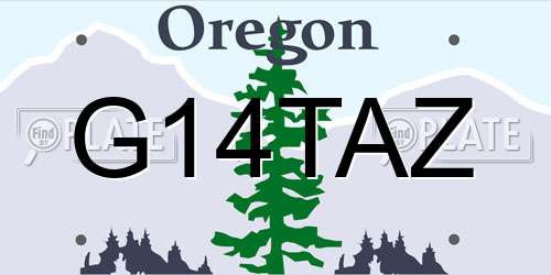 G14TAZ Oregon License Plate