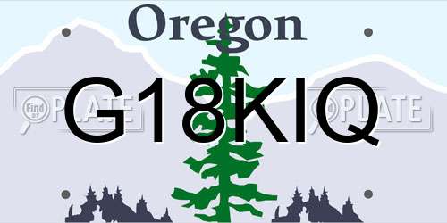 G18KIQ Oregon License Plate