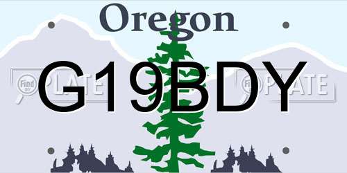 G19BDY Oregon License Plate