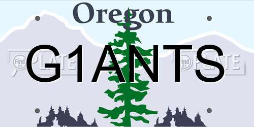 G1ANTS Oregon License Plate