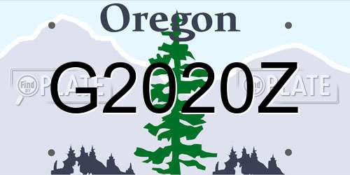 G2020Z Oregon License Plate