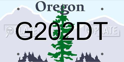 G202DT Oregon License Plate