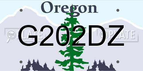 G202DZ Oregon License Plate