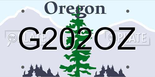 G202OZ Oregon License Plate