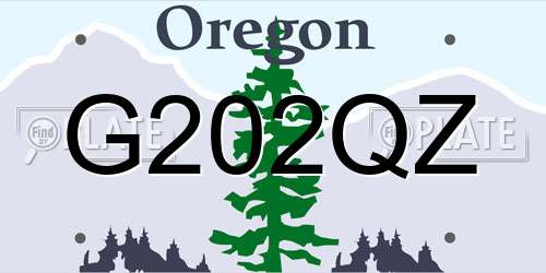 G202QZ Oregon License Plate