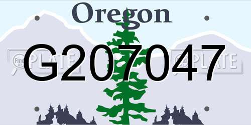 G207047 Oregon License Plate